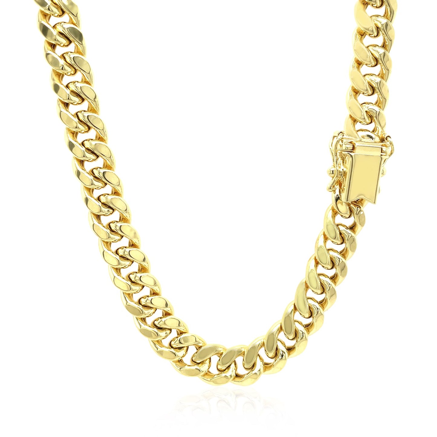 10k Yellow Gold Semi Solid Miami Cuban Chain (7.20 mm)