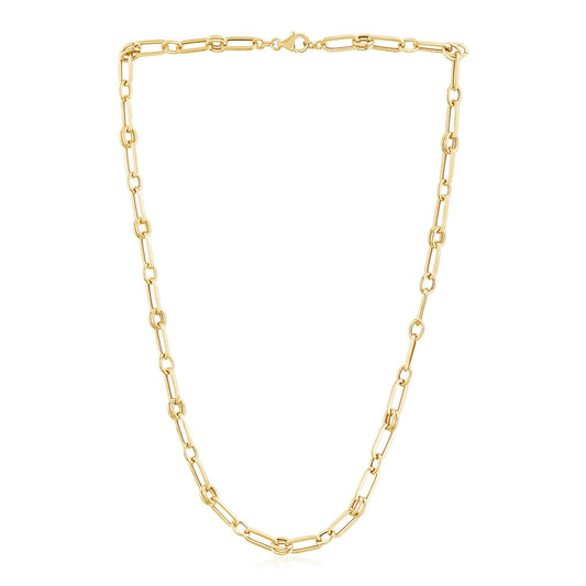14k Yellow Gold High Polish Paperclip Rondel Link Chain (5.60 mm)