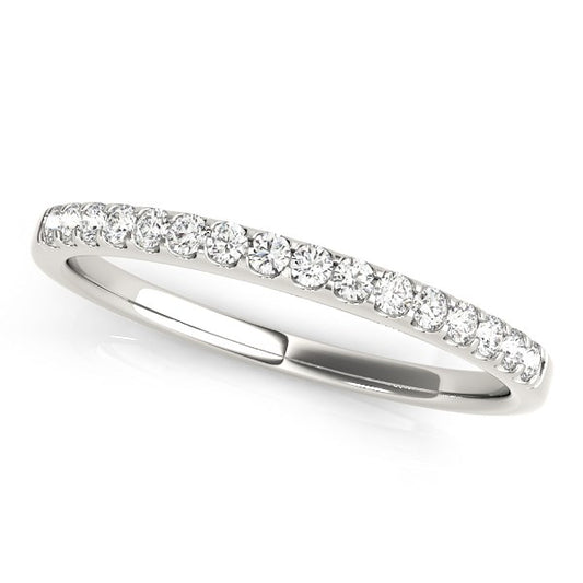 14k White Gold Diamond Scalloped-Set Wedding Band (1/6 cttw)