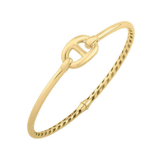 Single Mariner Link Bangle in 14K Yellow Gold (12.00mm)