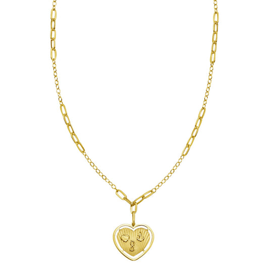 14K Yellow Gold Lucky Forever Heart Necklace