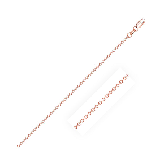 18k Rose Gold Diamond Cut Cable Link Chain (0.75mm)