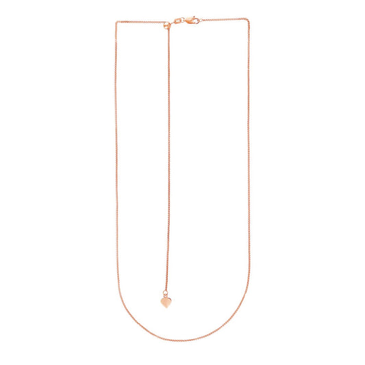 14k Rose Gold Adjustable Wheat Chain (1.00 mm)