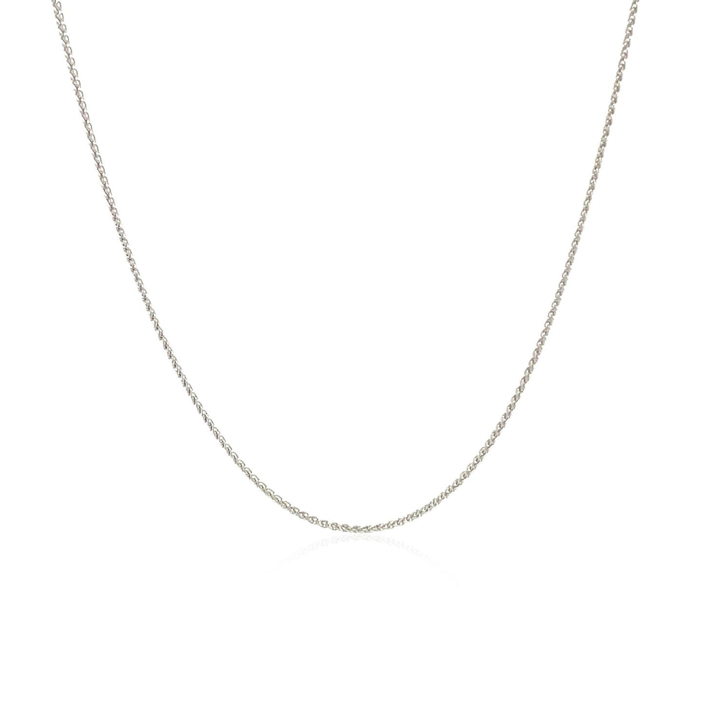 10k White Gold Wheat Chain 0.6mm (0.60 mm)