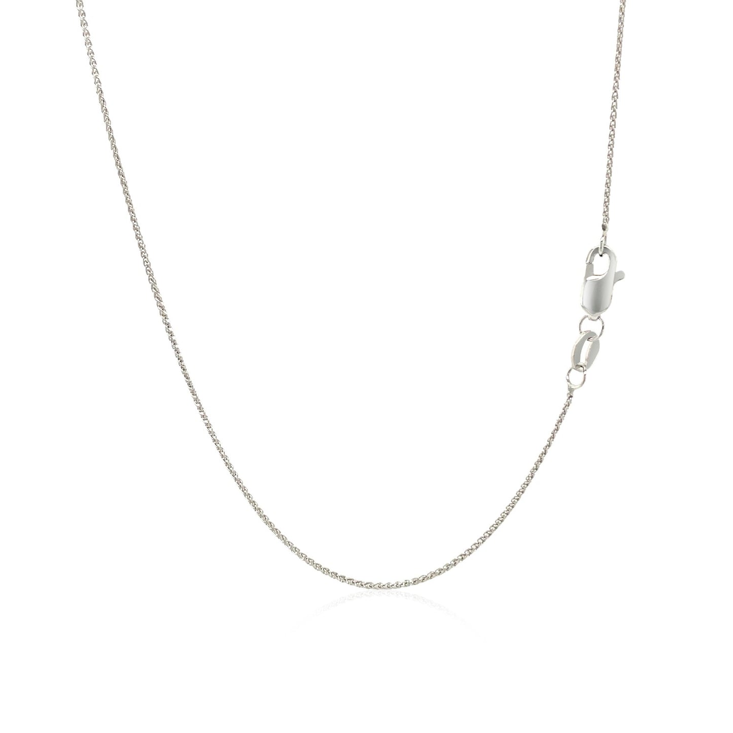 10k White Gold Wheat Chain 0.6mm (0.60 mm)