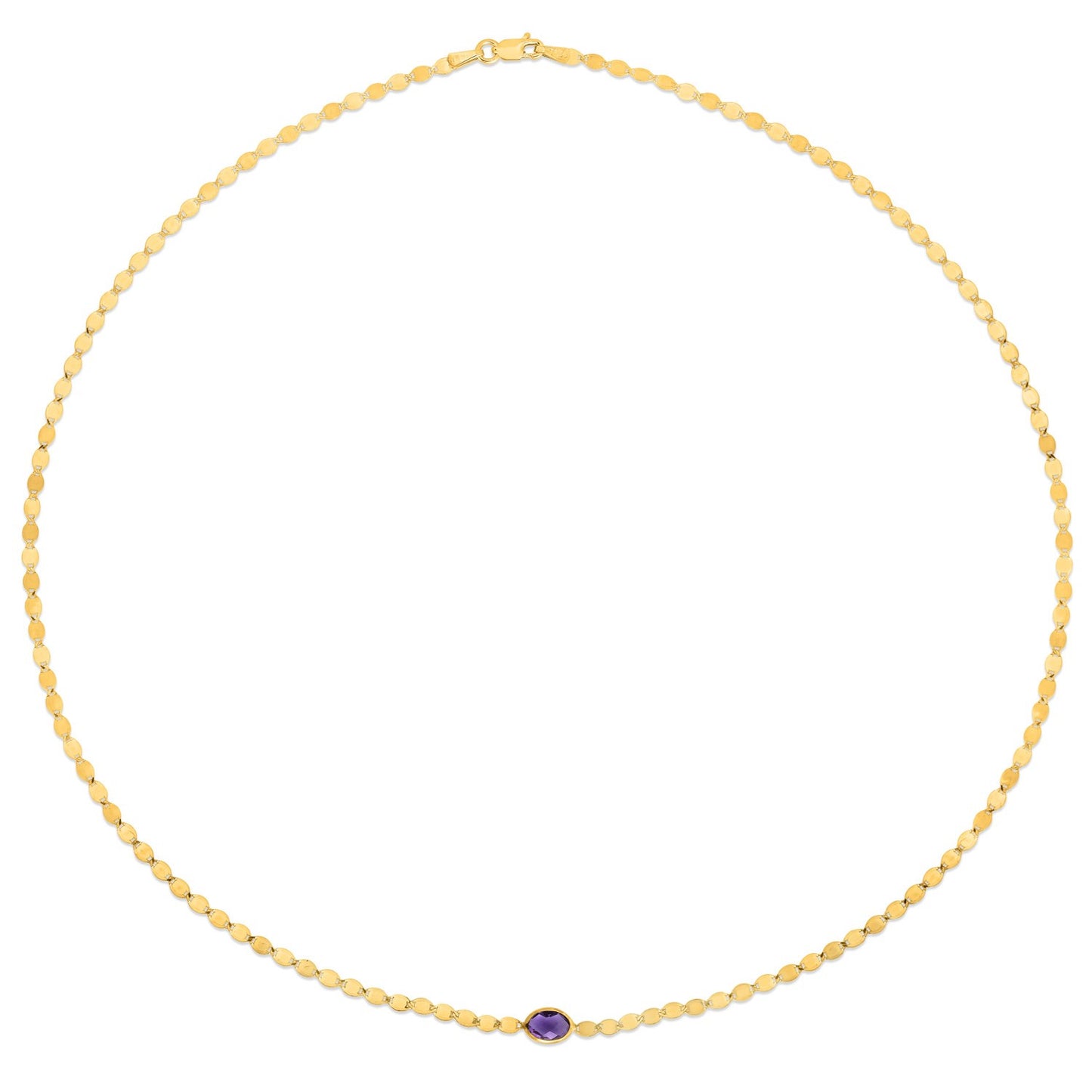 14K Yellow Gold Amethyst Mirrored Chain (2.20 mm)