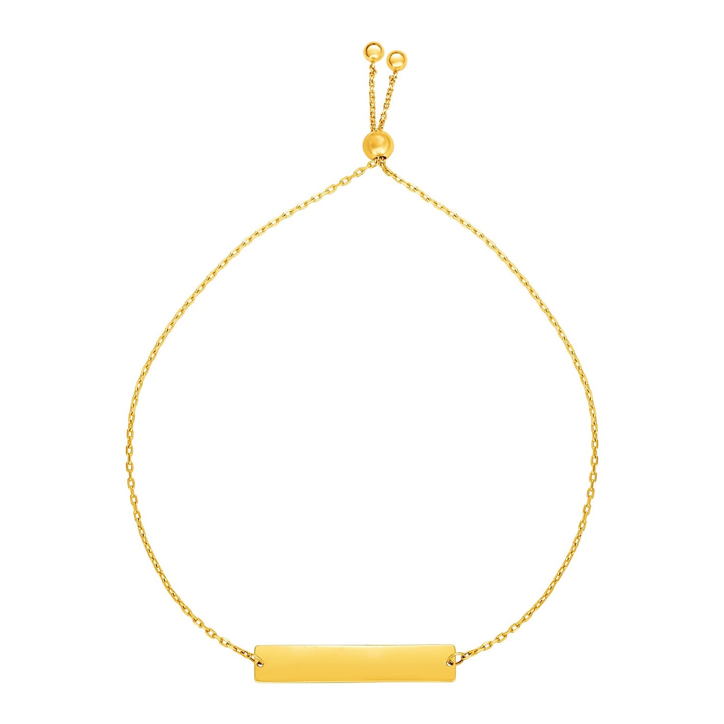 Adjustable Bracelet with Bar in 14k Yellow Gold
