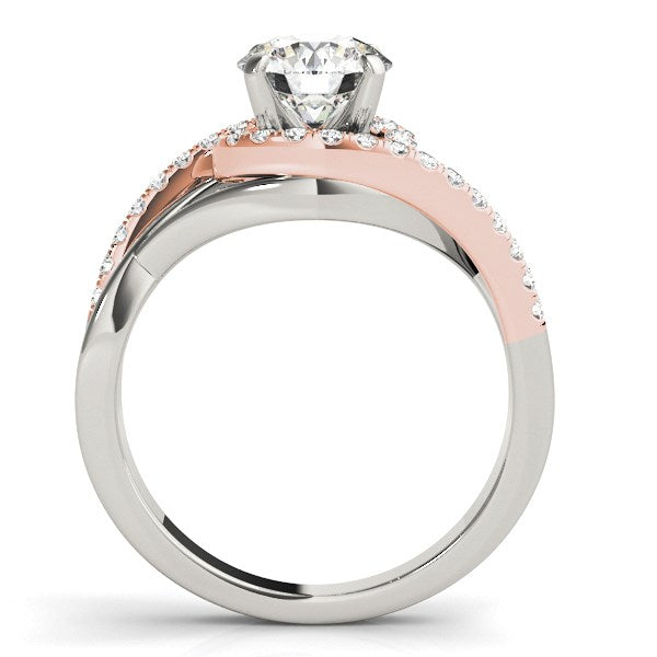 14k White & Rose Gold Bypass Diamond Engagement Ring (1 1/4 cttw)