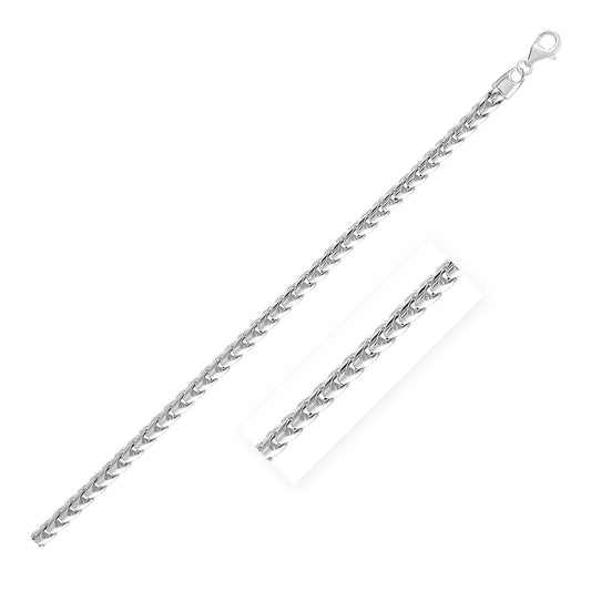 Sterling Silver Rhodium Plated Round Franco Chain (4.60 mm)