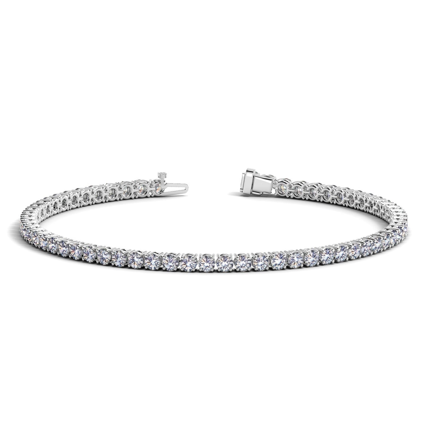 Lab Grown Round Diamond Tennis Bracelet in 14k White Gold (4 cctw F/G VS2/SI1)