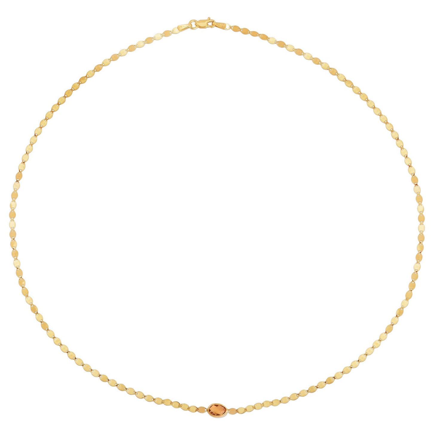 14K Yellow Gold Citrine Mirrored Chain (2.20 mm)