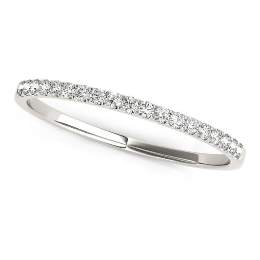 14k White Gold Pave Diamond Wedding Ring (1/8 cttw)