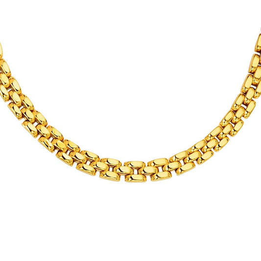 14k Yellow Gold Panther Chain Link Necklace