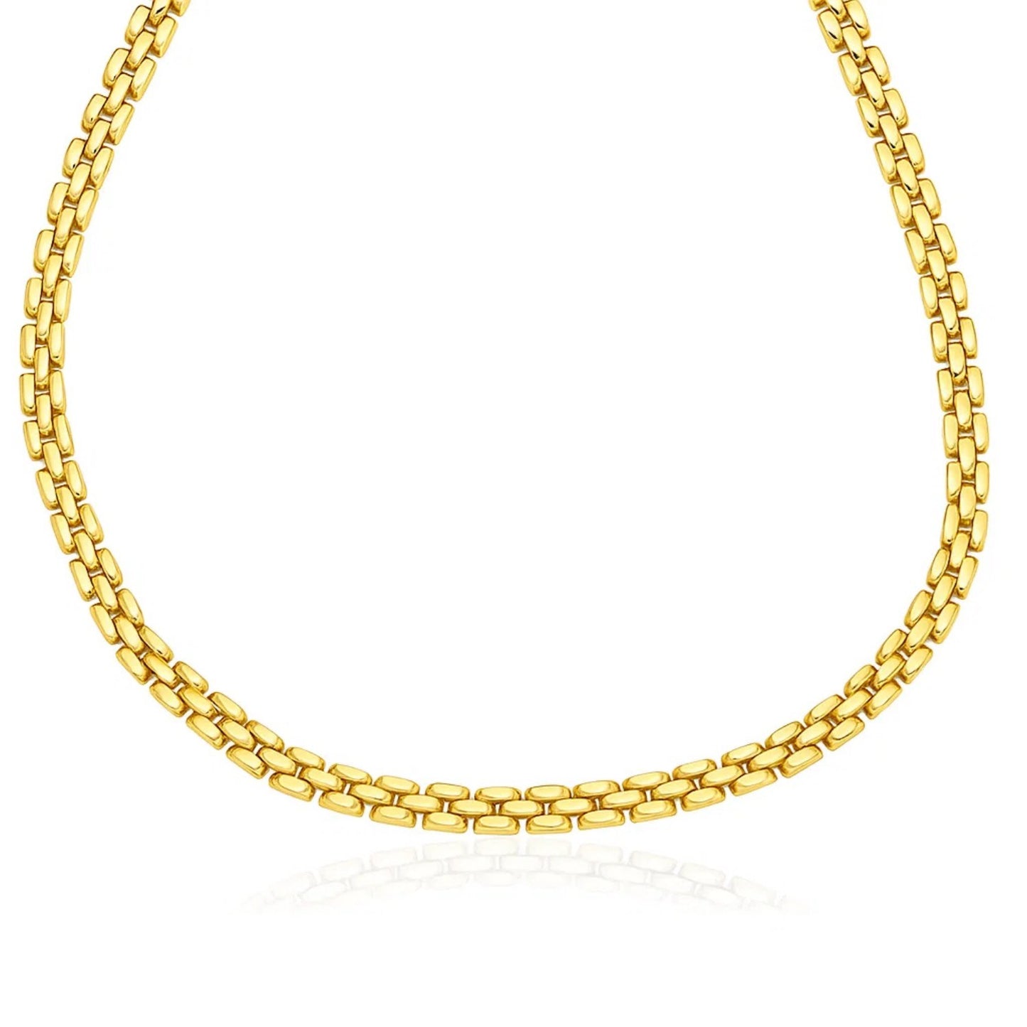 14k Yellow Gold Panther Chain Link Necklace