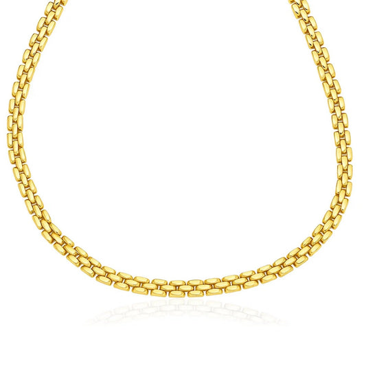 14k Yellow Gold Panther Chain Link Necklace
