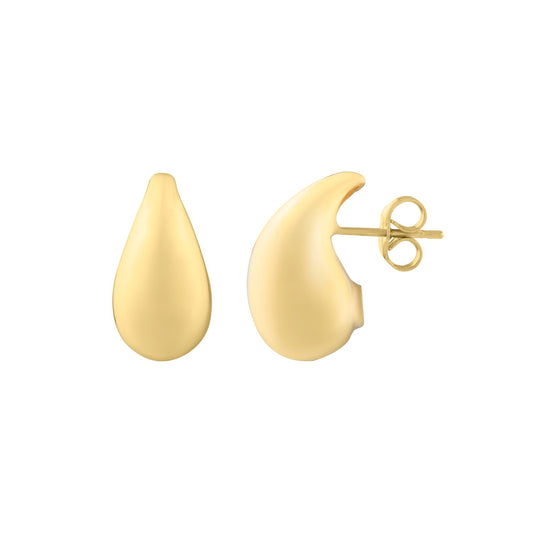 14k Yellow Gold Small Raindrop Studs Earrings (19.50x9.80 mm)