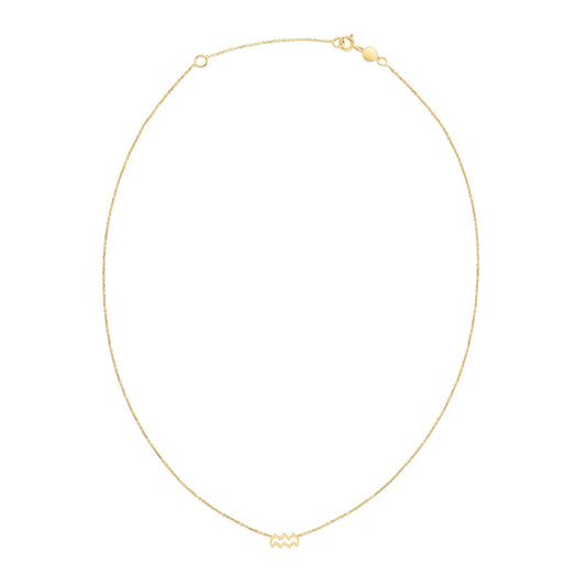 14K Yellow Gold Aquarius Necklace