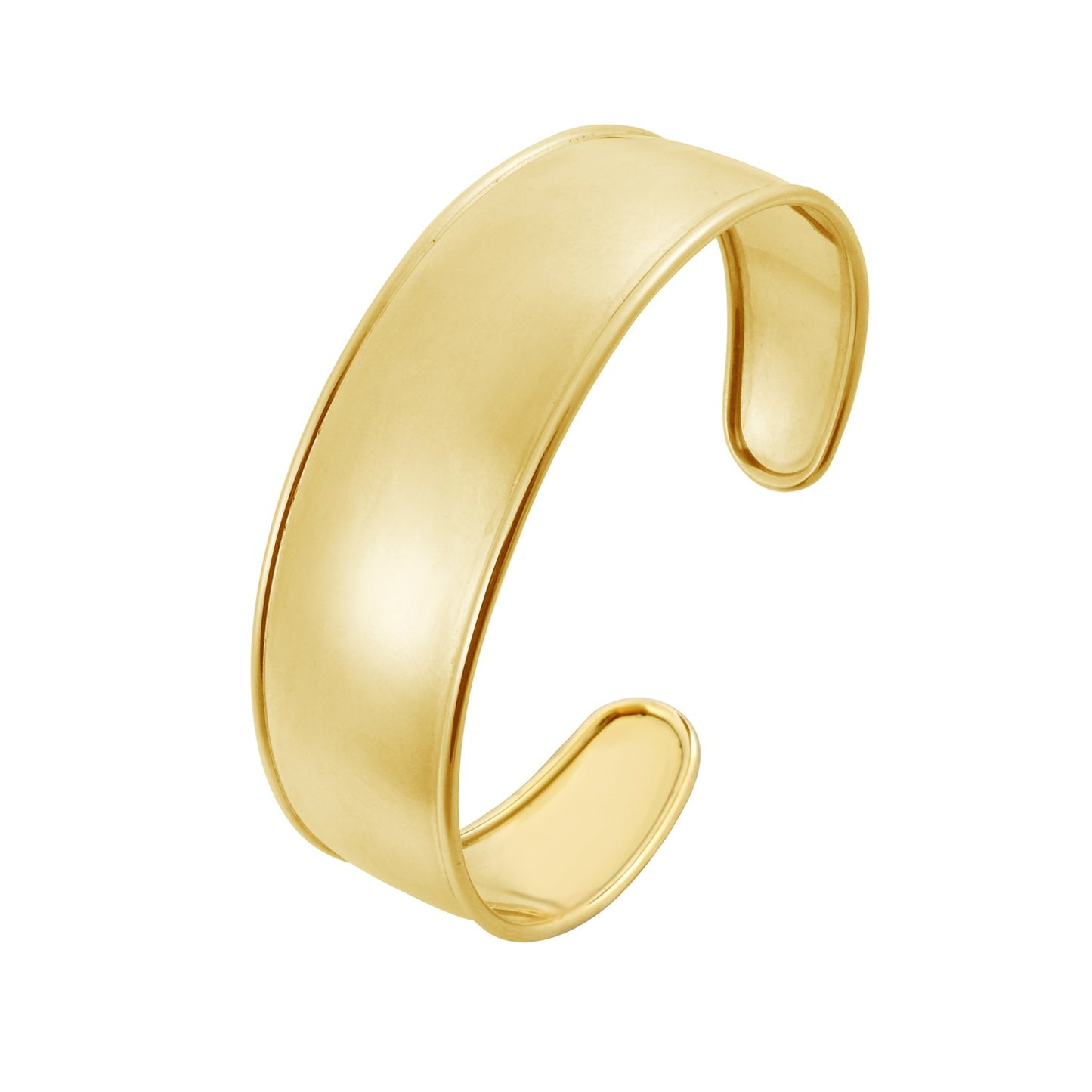14K Yellow Gold Classic Designer Cuff Bangle (20.40mm)