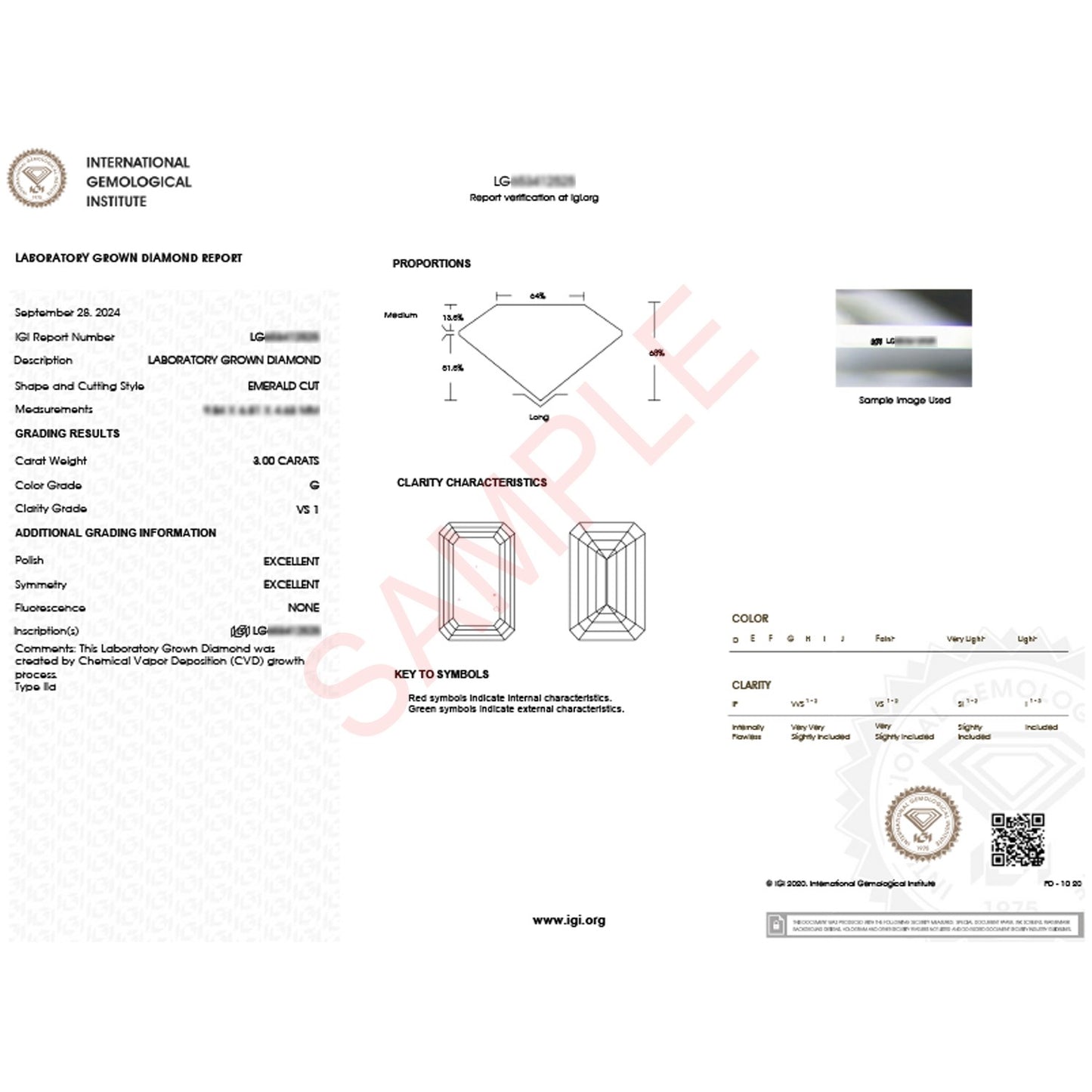3 Carat Emerald Lab Grown IGI G/VS1 Diamond Solitaire Ring in 14K Yellow Gold