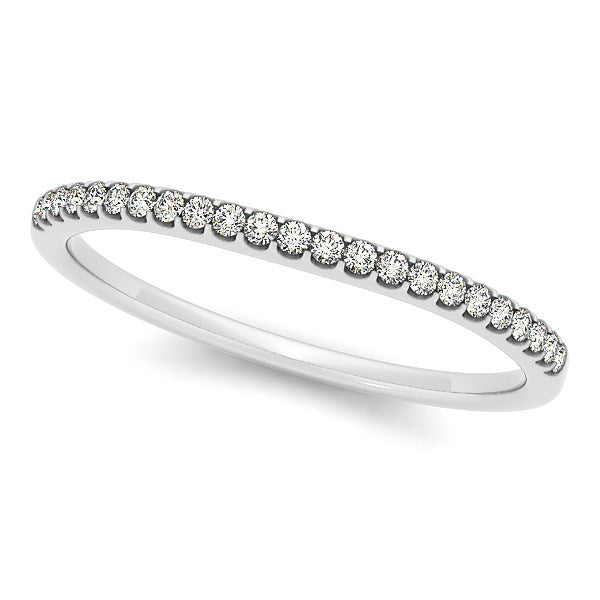 14k White Gold Scallop Round Diamond Wedding Band (1/10 cttw)