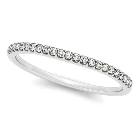 14k White Gold Scallop Round Diamond Wedding Band (1/10 cttw)