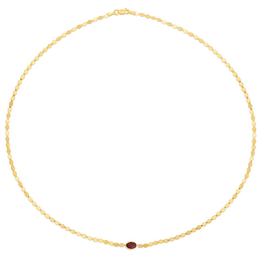 14K Yellow Gold Garnet Mirrored Chain (2.20 mm)