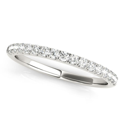 14k White Gold Diamond Scallop Wedding Band (1/3 cttw)