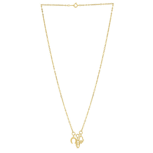 Drop Necklace with Lucky Charms in 14K Yellow Gold