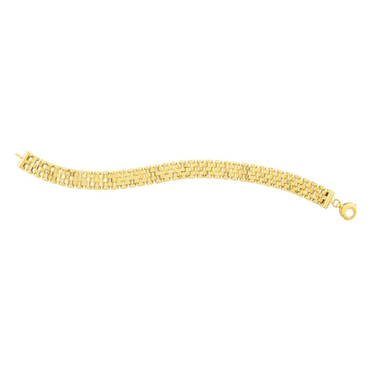 Panther Link Medium Bracelet in 14K Yellow Gold (9.60 mm)