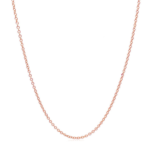 14k Rose Gold Round Cable Link Chain (1.25 mm)