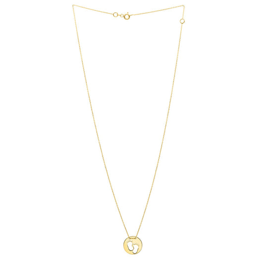 Baby Footprints Necklace in 10K Yellow Gold