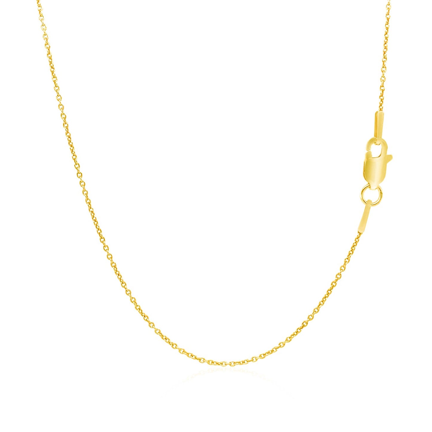 14k Yellow Gold Round Cable Link Chain (1.10mm)