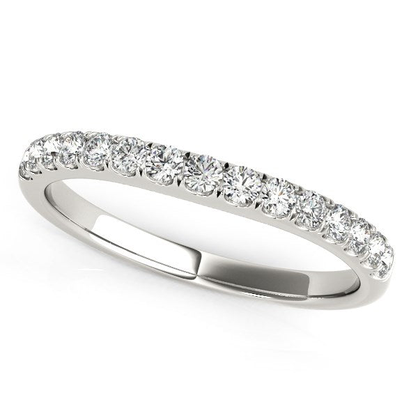 14k White Gold Pave-Set Style Diamond Wedding Band (1/4 cttw)