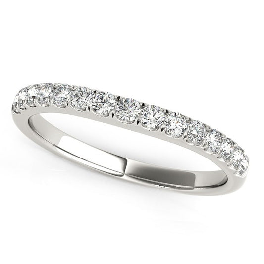 14k White Gold Pave-Set Style Diamond Wedding Band (1/4 cttw)