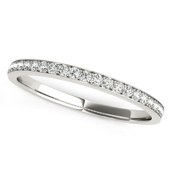 14k White Gold Prong Round Diamond Wedding Band (1/5 cttw)