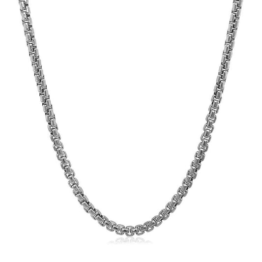 14k White Gold Solid Round Box Chain (2.5 mm)