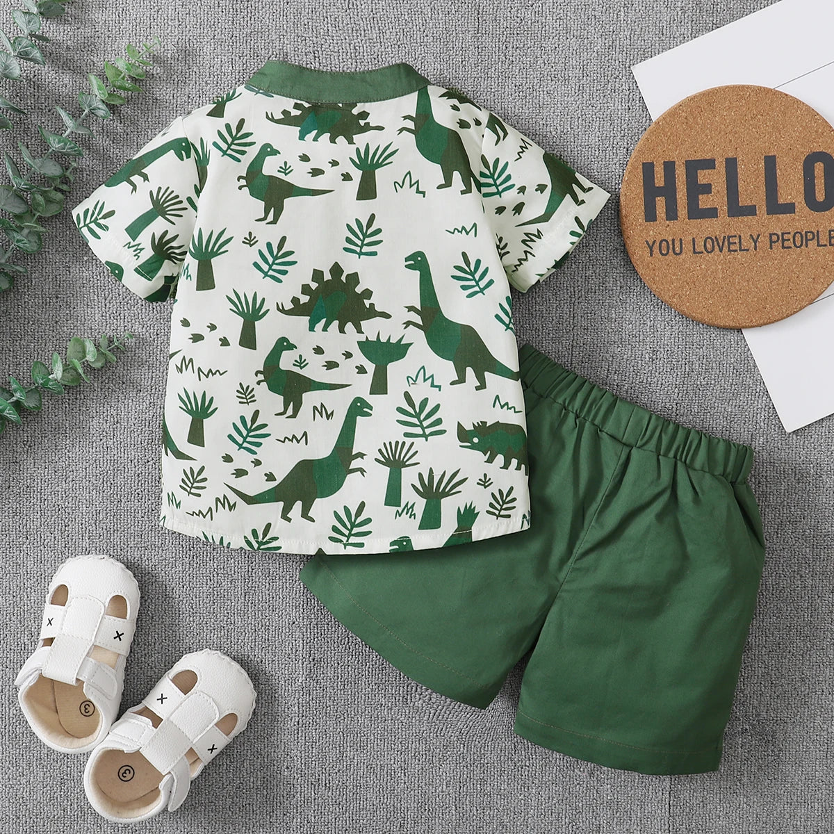 Boy's 2-Piece Dinosaur T-Shirt & Shorts Sets