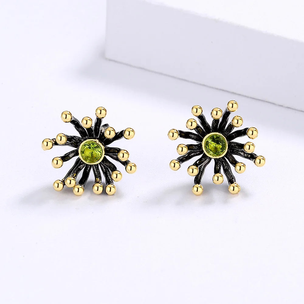 Black & Gold Style Earrings Petal Wild Earrings Gold Flower Heart Earrings