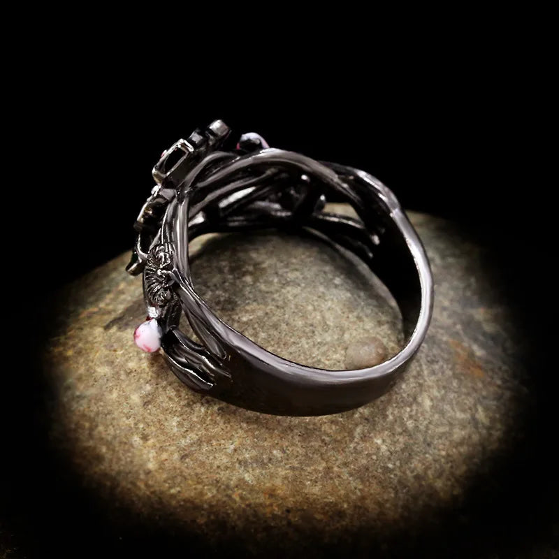 Precious Petals Ruby-Zircon Wildflower Ring