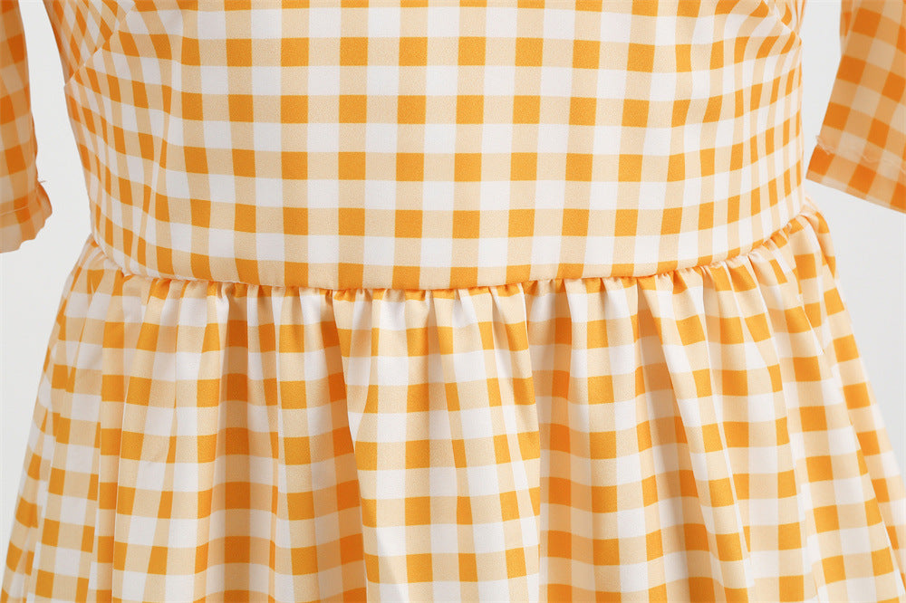 Womens Vintage Checkered Dresses