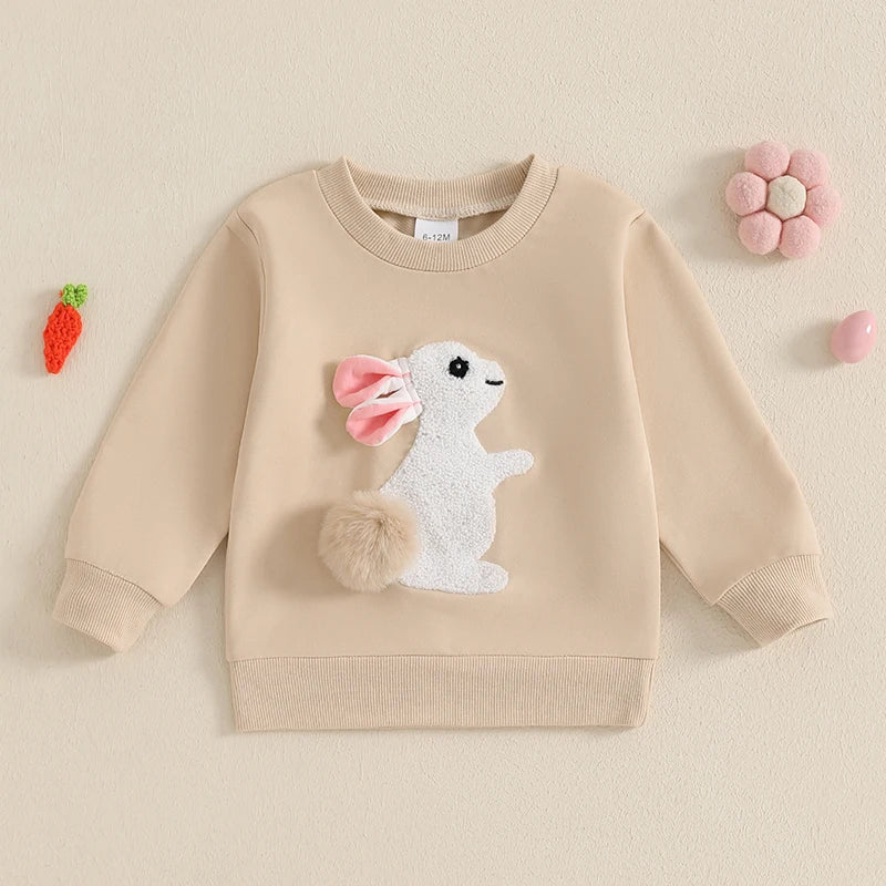 Girl's & Boy's Embroidered Easter Bunny Sweatshirts