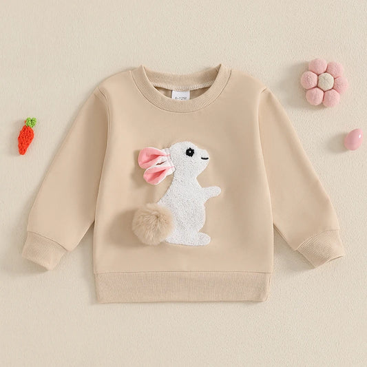 Girl's & Boy's Embroidered Easter Bunny Sweatshirts