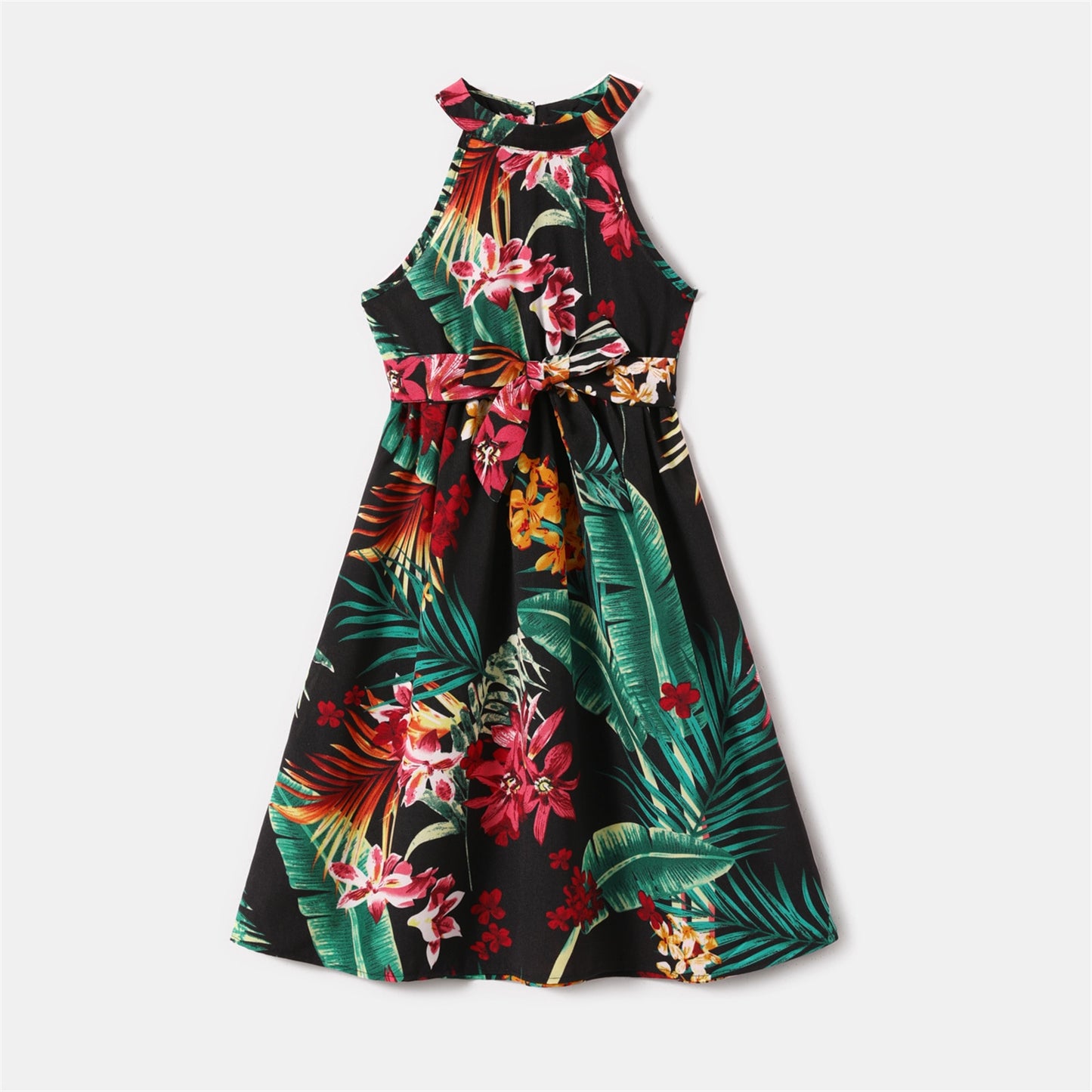 Family Matching! Tropical Halter Neck Dresses, Rompers & Button-Up Shirts