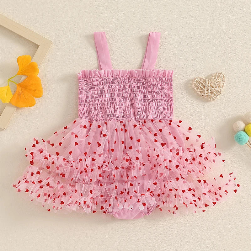 Girl's Sleeveless Tulle Heart Dresses