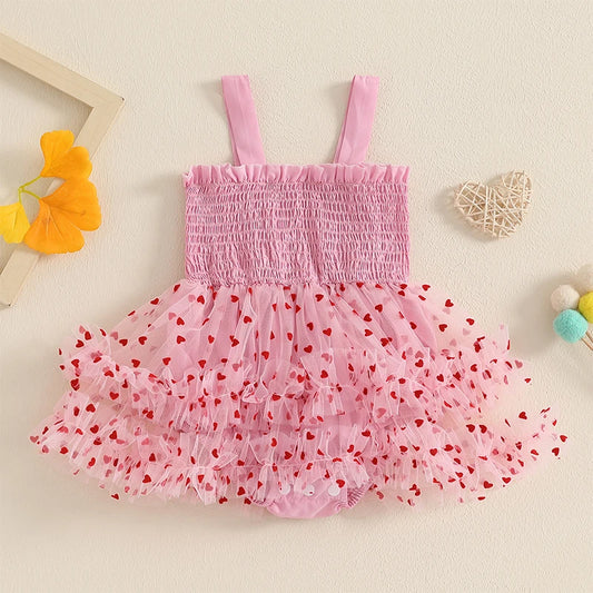 Girl's Sleeveless Tulle Heart Dresses