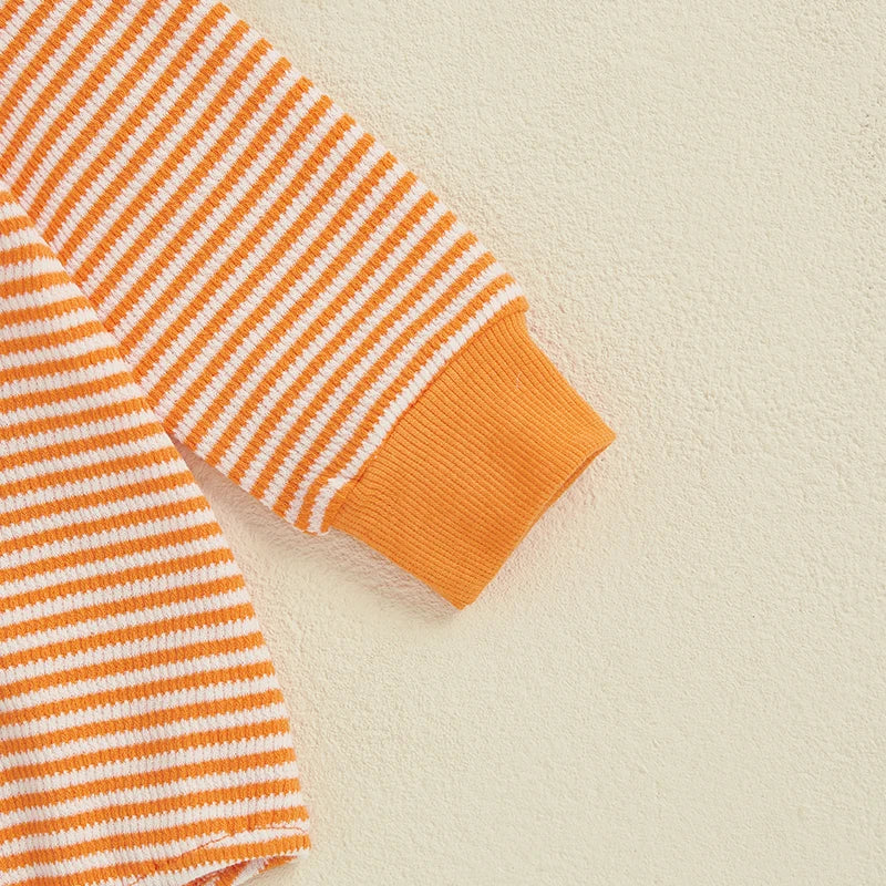 Boy's Embroidered Easter Bunny & Carrot Striped Onesies