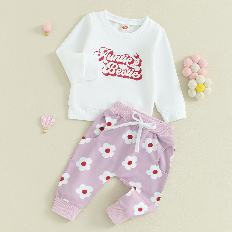 Girl's "Mama's Bestie" Sweatshirts & Pants Sets