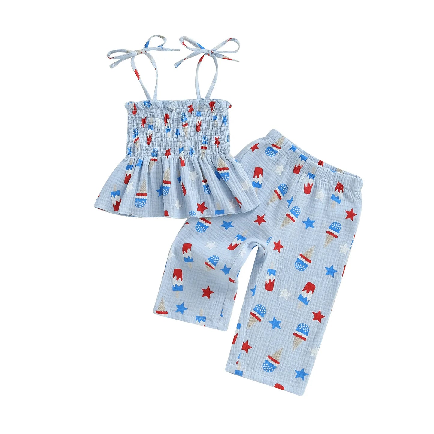 Girl's 2-Piece 4th of July Cami & Pants Sets