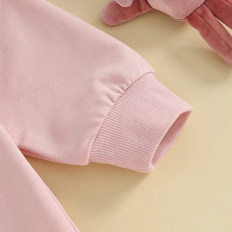 Girl's & Boy's Embroidered Bunny Romper Sweatshirts