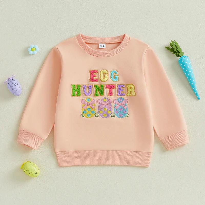 Girl's & Boy's Embroidered Easter Egg Sweatshirts